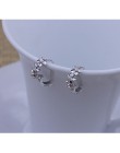 Najlepsza sprzedaż 925 Sterling Silver kolczyki tkane kwiaty kształt Hoop kolczyki wstaw CZ kryształ dość kolczyk na akcesoria ś