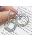 2019 nowy 925 igły srebrny rhinestone koło kryształ z austriackiej długie kolczyki temperament koreański osobowość dzikie kolczy