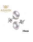 ASHIQI naturalna perła słodkowodna stadniny kolczyki dla kobiet prawdziwe 925 Sterling Silver biżuteria prezent