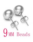 Gorąca sprzedaż 3 kolor 6-9mm 100% 925 srebrny naturalne kolczyki z pereł klasyczny moda kolczyki z pereł biżuteria dla kobiety