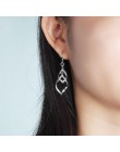 925 Sterling Silver skręcone Tassel spadek kolczyki dla kobiet podwójne warstwy dynda kolczyki Trendy Fine Jewelry prezent (Lam 