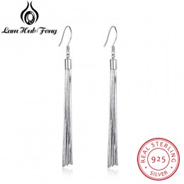 Oryginalna 925 Sterling Silver Tassel dynda kolczyki kobiety metalowe długie kolczyki biżuteria Party prezent dla przyjaciół (La