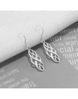 925 Sterling Silver kolczyki dla kobiet pleciony kształt 21mm dynda spadek kolczyki proste biżuteria prezent na rocznicę (Lam Hu