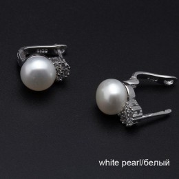 925 sterling silver kolczyki z perłą, prawdziwe czarny naturalne słodkowodne kolczyki pearl kobiety, klip na kolczyki