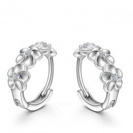 Jemmin New Arrival modny kwiat damskie Hoop kolczyki 925 Sterling srebrne wesele ślub wesele/zaręczyny biżuteria hurtowych