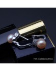 925 sterling silver kolczyki z perłą, prawdziwe czarny naturalne słodkowodne kolczyki pearl kobiety, klip na kolczyki