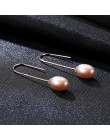 PAG & MAG nowy mody prawdziwej skóry 7-8mm słodkowodne perły kolczyki dla kobiet 925 Sterling Silver biżuteria biały/różowy/fiol