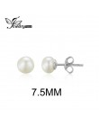 JewelryPalace 925 Sterling Silver 6.5mm słodkowodne hodowane guzik perłowy kulkowe kolczyki dla kobiet jak najlepsze prezenty bi