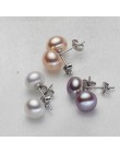 ASHIQI prawdziwe naturalna perła słodkowodna stadniny kolczyki 925 Sterling silver kolczyki nowoczesne stylowe perły biżuteria d