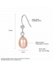 PAG & MAG gorąca sprzedaż urocze 925 Sterling Silver geometryczne CZ betonowa słodkowodna perła spadek kolczyki dla kobiet klasy