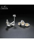 LAMOON 2018 nowy 2 kolory kwiat 100% prawdziwe 925-Sterling-Silver stadniny kolczyki S925 Fine Jewelry dla kobiet dziewczyna pre