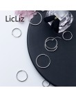 LicLiz 925 Sterling Silver proste Hoop kolczyki dla kobiet okrągły okrągłe kolczyki koła zwykły pętli ucha Huggies Moda Brincos 