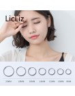 LicLiz 925 Sterling Silver proste Hoop kolczyki dla kobiet okrągły okrągłe kolczyki koła zwykły pętli ucha Huggies Moda Brincos 