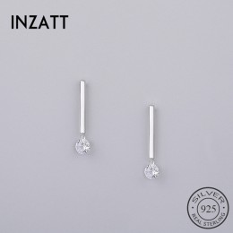 INZATT OL minimalistyczny Stick Bar cyrkon stadniny kolczyki 2018 100% 925 Sterling Silver Fine Jewelry dla kobiet Party Trendy 