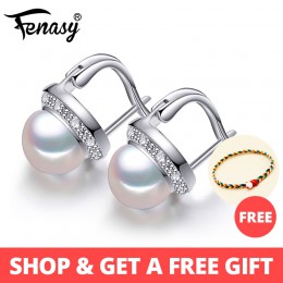 FENASY perła biżuteria naturalne perły kolczyki słodkowodne perły kolczyki dla kobiet 925 sterling silver, nowe trendy stadniny 
