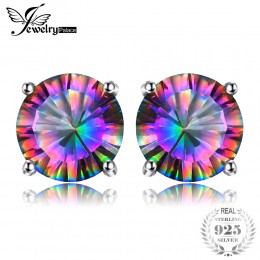 Naturalne Rainbow Mystic Topaz stadniny kolczyki stałe 925 Sterling Silver kolczyki dla dziewczyn kobiety kamień biżuteria kobie