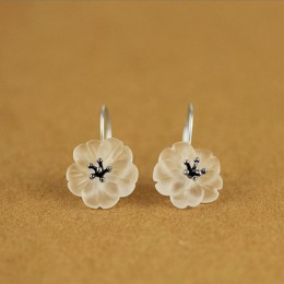 Lotus zabawy majątek 925 Sterling Silver, ręcznie robiony, naturalny, projektant biżuterii kwiat w deszczu moda spadek kolczyki 