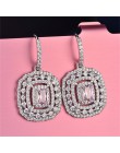 Kolczyk kolczyki dla kobiet S925 srebro Topaz Temperament elegancki biały i różowy Diamant ślubna Brincos Fine Jewelry