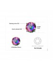 Naturalne Rainbow Mystic Topaz stadniny kolczyki stałe 925 Sterling Silver kolczyki dla dziewczyn kobiety kamień biżuteria kobie