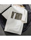 Hirsionsan koreański lato Leopard litery T Shirt kobiety 2019 lato luźne O-Neck krótki rękaw koszulki Harajuku Punk kobieta kosz