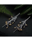 Lotus zabawy majątek 925 Sterling Silver naturalne kreatywny ręcznie grzywny biżuteria oświadczenie drzewo moda spadek kolczyki 