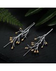 Lotus zabawy majątek 925 Sterling Silver naturalne kreatywny ręcznie grzywny biżuteria oświadczenie drzewo moda spadek kolczyki 
