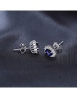Kolczyki Księżnej Diany Wiliam Kate niebieskie srebrne z cyrkoniami eleganckie