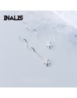 INALIS moda proste spiralne łańcuch Ear Line S925 Sterling Silver kwiat dynda spadek biżuteria wysokiej jakości kolczyki hurtown