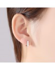 CZCITY marka klasyczne prawdziwe 925 Sterling Silver na kolczyki kwadratowy kształt Hoop dzieła kobiety kolczyki fabryka hurtown