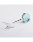 Thaya syrenka bańki stadniny kolczyki s925 srebrny niebieski kryształ wodorostów poduszka fishtail kolczyki dla kobiet biżuteria