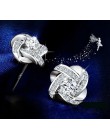 Jemmin grzywny 925 Sterling Silver rhinestone kryształ ślub stadniny kolczyki dla kobiet Party kolczyki biżuteria prezent