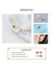 INZATT 2018 prawdziwa 925 Sterling Silver GoldColor withstainless Butterfly stadniny kolczyki dla kobiet urodziny Party Fine Jew