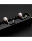 Prawdziwe naturalne słodkowodne pearl kolczyki kobiety, klasyczny czarny dla nowożeńców srebrny czarny perłowy kolczyk