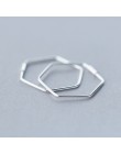 INZATT prawdziwe 925 Sterling Silver minimalistyczny geometryczne Hollow wielokąt Hoop kolczyki dla kobiet Party Fine prezent ak
