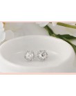 Jemmin luksusowe oryginalna 925 srebro kolczyki kobieta moda kwiat wzór z klasy AAA Cubic cyrkon kryształ biżuteria prezent