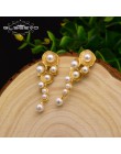 GLSEEVO modne białe powłoki perła spadek kolczyki dla kobiet kobieta ręcznie roślin Wedding dynda kolczyk biżuteria Brinco GE033