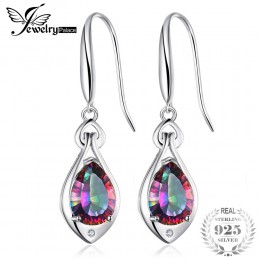 Biżuteria kropla wody 6.8ct Rainbow ogień Mystic Topaz dynda kolczyki czyste 925 Sterling Silver nowy Fine Jewelry dla kobiet 20