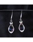 Biżuteria kropla wody 6.8ct Rainbow ogień Mystic Topaz dynda kolczyki czyste 925 Sterling Silver nowy Fine Jewelry dla kobiet 20