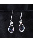 Biżuteria kropla wody 6.8ct Rainbow ogień Mystic Topaz dynda kolczyki czyste 925 Sterling Silver nowy Fine Jewelry dla kobiet 20