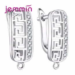 Jemmin Fine haki Leverback Earwire 925 Sterling Silver mikro Rhinestone kolczyki ustalenia do tworzenia biżuterii DIY złącze