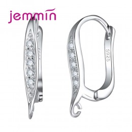 Jemmin moda kobiety Hoop kolczyki S925 srebro kolczyki elegancki Design dla kobiet wesele biżuteria wysokiej jakości