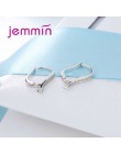 Jemmin moda kobiety Hoop kolczyki S925 srebro kolczyki elegancki Design dla kobiet wesele biżuteria wysokiej jakości