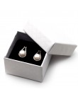 Najwyższej jakości białe perłowe kolczyki dla kobiet, śliczne moda najlepszy prezent dla dziewczyny prawdziwe 925 srebrny czarny