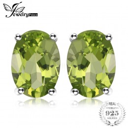 JewelryPalace owalne 1.8ct naturalny zielony Peridot Birthstone stadniny kolczyki oryginalne 925 Sterling Silver biżuteria nie z