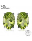 JewelryPalace owalne 1.8ct naturalny zielony Peridot Birthstone stadniny kolczyki oryginalne 925 Sterling Silver biżuteria nie z