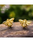 Lotus zabawy majątek 925 Sterling Silver naturalne kreatywny ręcznie projektant biżuterii śliczne pszczoły miodnej stadniny kolc