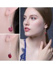 JewelryPalace Fashion 5.59ct okrągły utworzono Ruby kolczyki 925 Sterling Silver grzywny biżuteria Party długie kolczyki dla kob