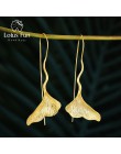 Lotus zabawy majątek 925 Sterling Silver naturalne Handmade projektant elegancka biżuteria w stylu vintage Ginkgo liści spadek k