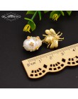 GLSEEVO oryginalny Design naturalne Shell koraliki spadek kolczyki dla kobiet prezent Bee dynda kolczyki luksusowe Fine biżuteri