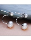 ZHBORUINI 2019 moda kolczyki z pereł biżuteria Pearl słodkowodne oblaci kolczyki z pereł 925 srebro podwójne kolczyki biżuteria